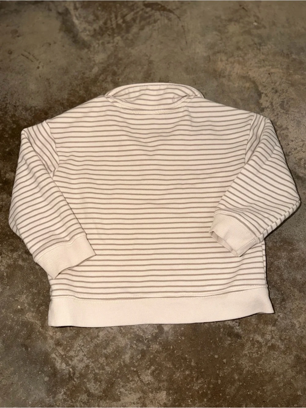 Carter’s 3T Neutral Striped Quarter Zip Pullover Fall Family Photos Holiday Fit